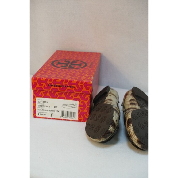 Tory Burch Womens Reva Monarch Snake Printed Ballet Flats Size 8 Brown Multi NWB - Picture 5 of 5